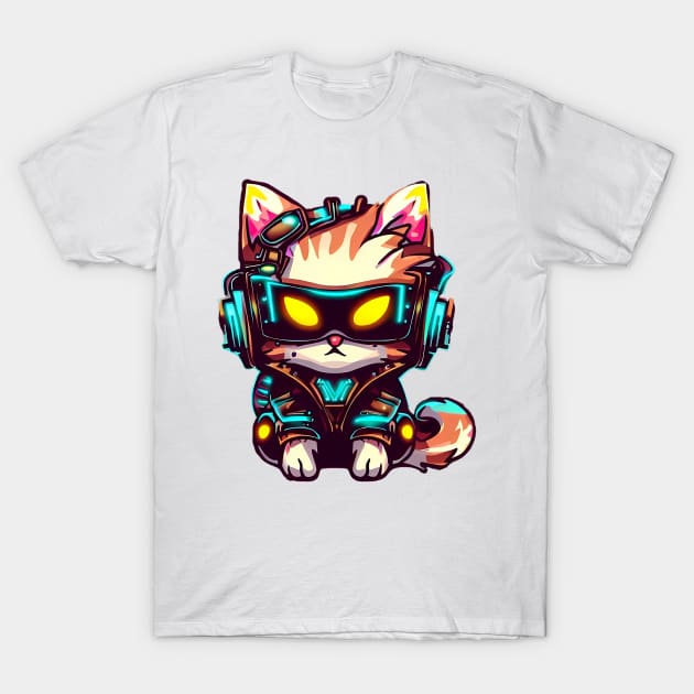 CyberCat 2077 - Made by AI T-Shirt by Nerd.com